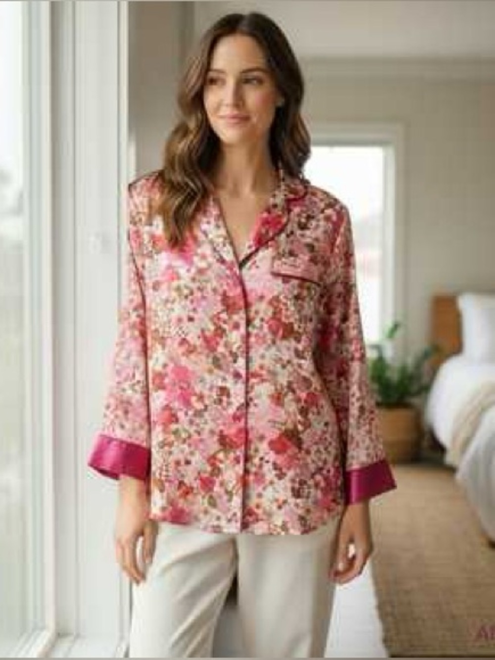 Ted Baker Pajama Style Silky Button Down Shirt XL
